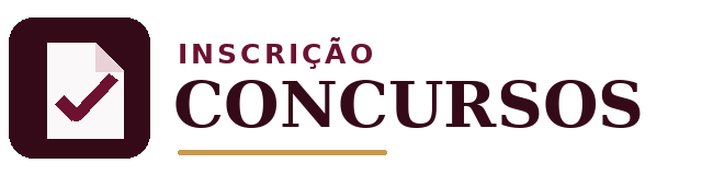 Logo Inscrição Concursos em vinho escuro